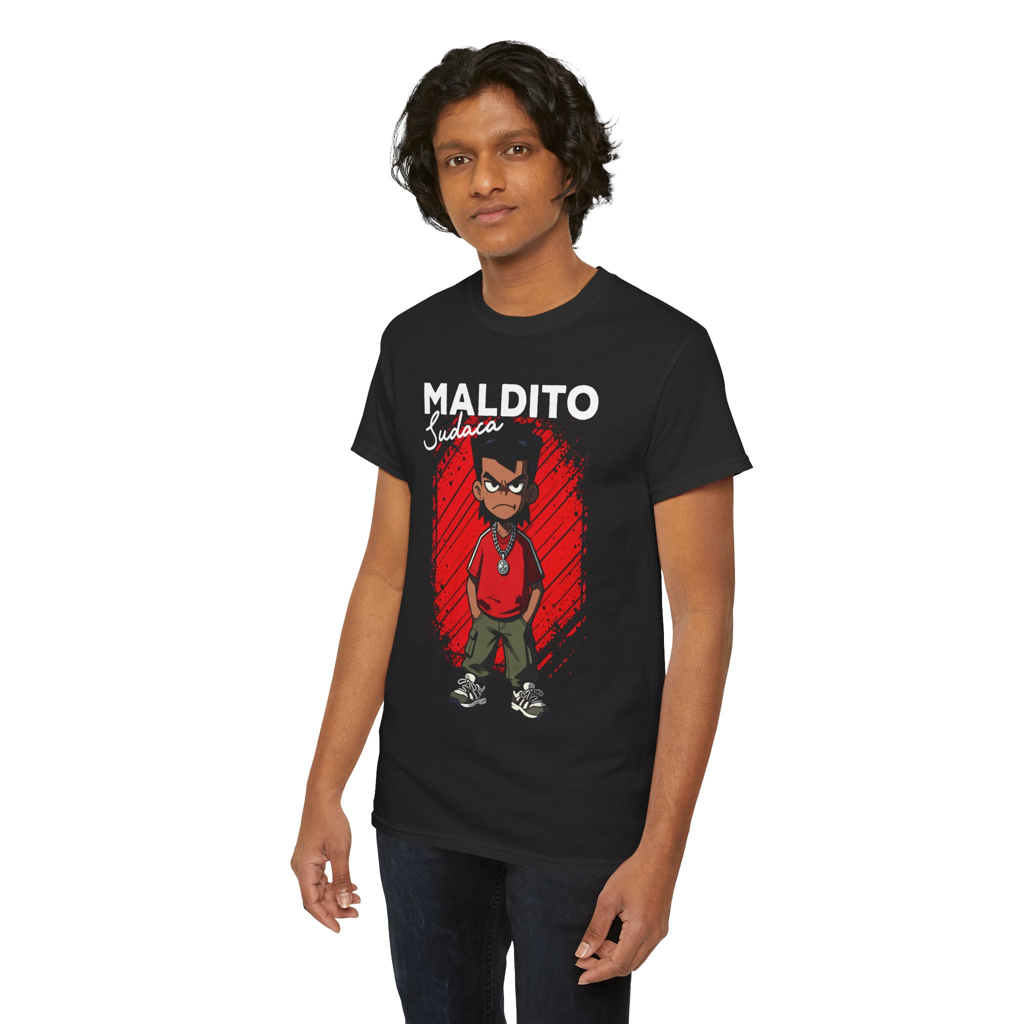 Maldito Sudaca Graphic Tee — Latino Pride Cartoon Streetwear T-Shirt - Image 5