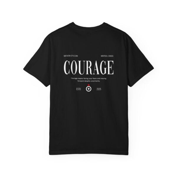 Courage Graphic T-Shirt — Minimal Front Pocket & Bold Back Statement
