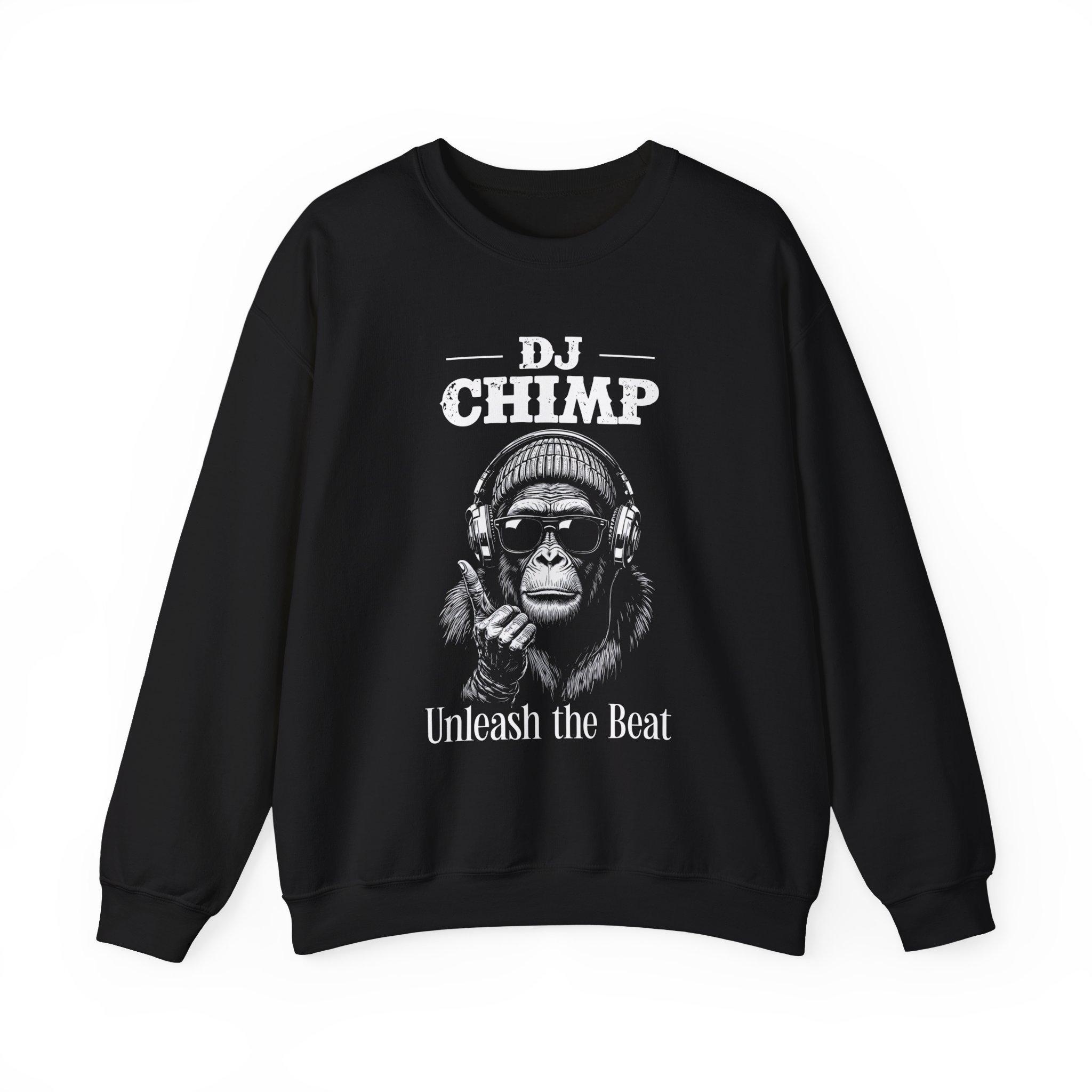 Crewneck Sweatshirt — "DJ Chimp: Unleash the Beat" Graphic