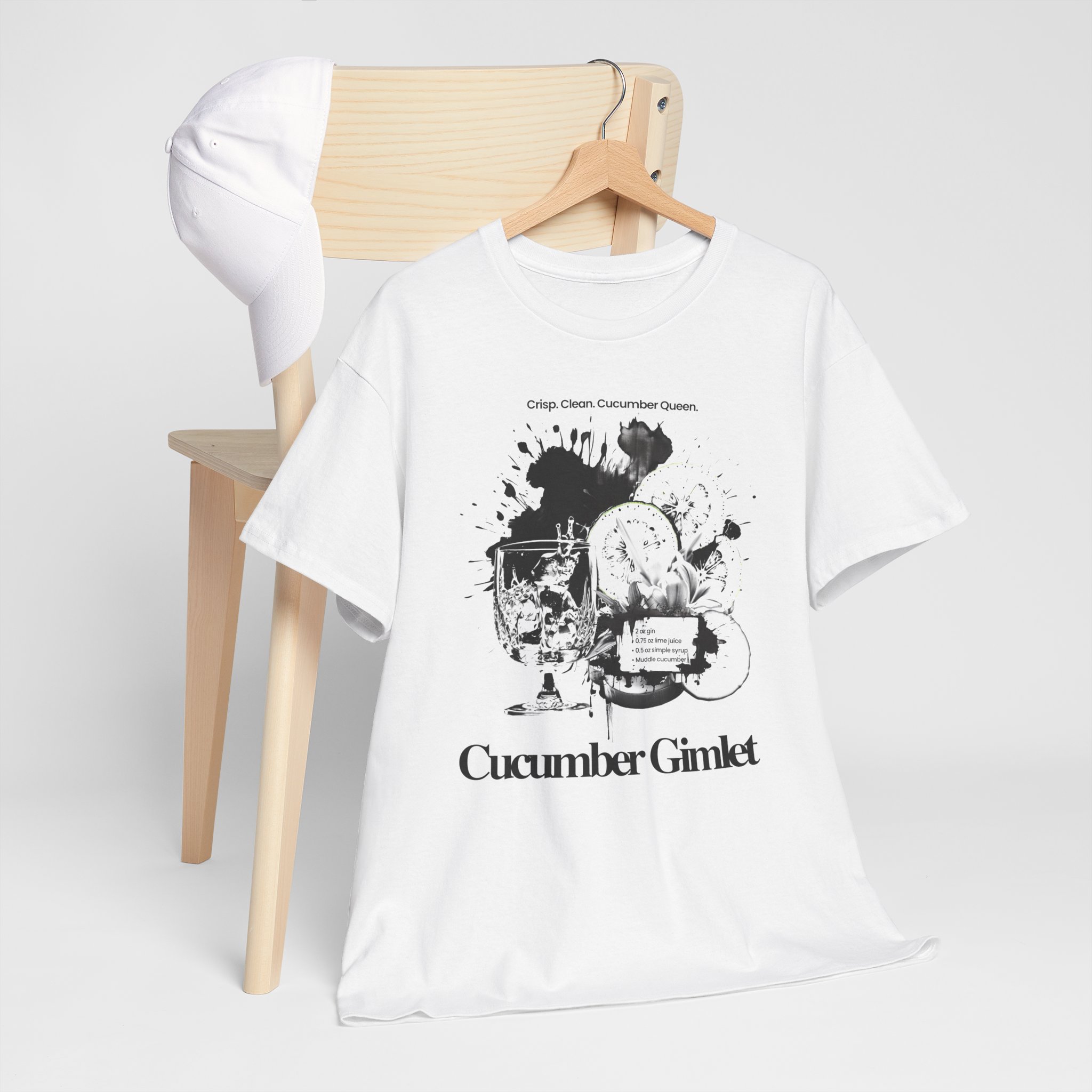 Cucumber Gimlet Graphic Tee - Vintage Cocktail Illustration Shirt - Image 6