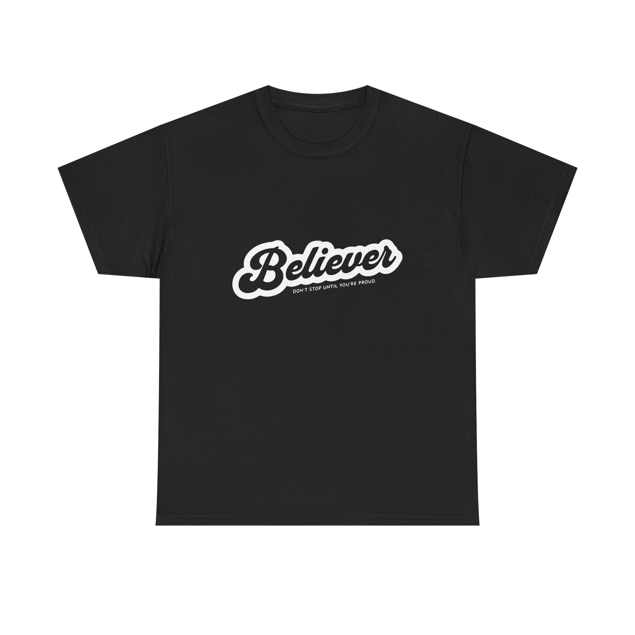 Believer Script Tee — Retro Inspirational Graphic T-Shirt