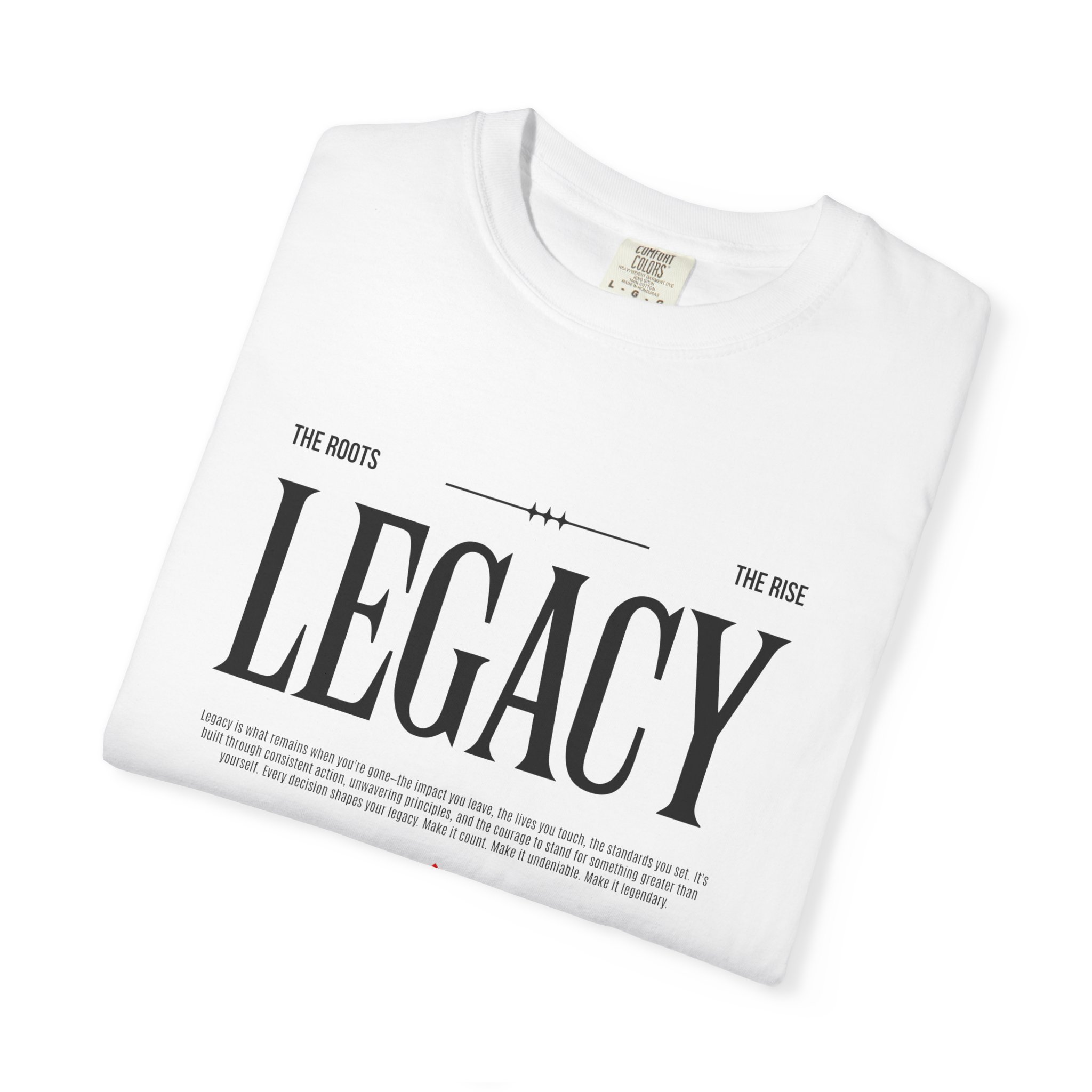 Legacy Graphic T-Shirt — 'LEGACY' Newspaper-Style Typography Tee - Image 3