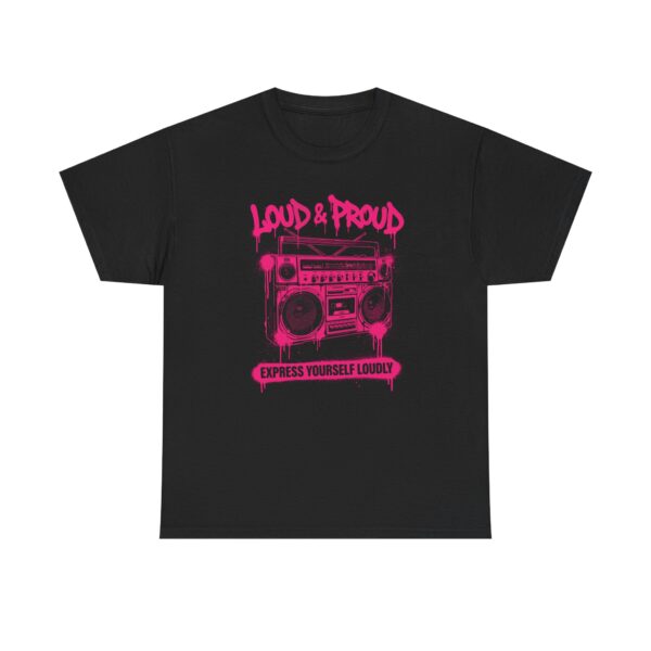 Loud & Proud Boombox Tee — Express Yourself Loudly Graphic T-Shirt