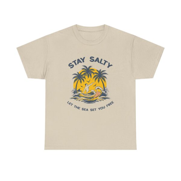 Stay Salty Beach T-Shirt – Retro Palm Tree Surf Tee (Let the Sea Set You Free)