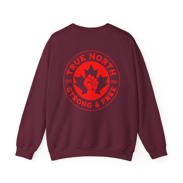 True North Sweatshirt — 'True North Strong & Free' Canadian Maple Fist Crewneck