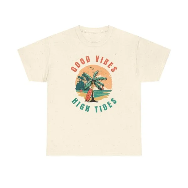 Good Vibes High Tides T-Shirt — Retro Palm Beach Surf Tee