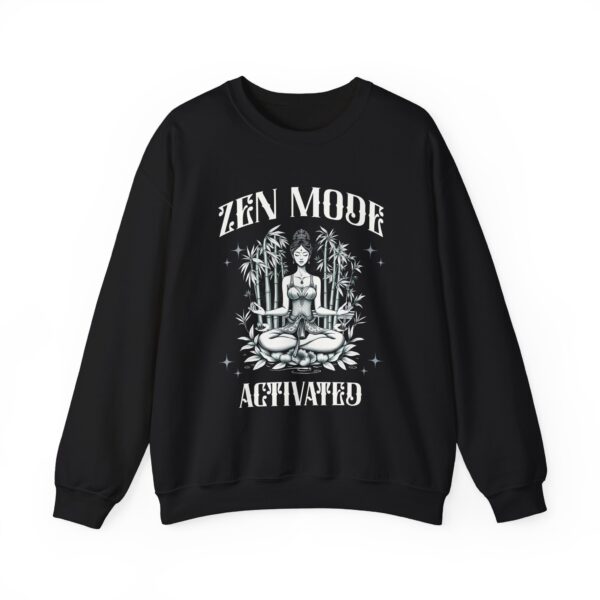 Zen Mode Activated Crewneck Sweatshirt — Meditating Buddha Graphic Sweatshirt
