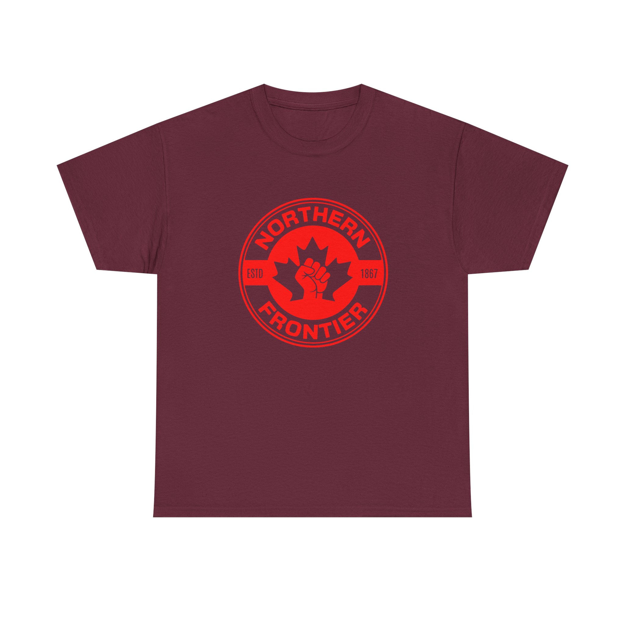 Northern Frontier Logo T-Shirt — Retro Canadian Maple Emblem - Image 8
