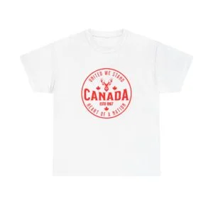 Canada Vintage Crest T-Shirt — "United We Stand, Heart of a Nation"