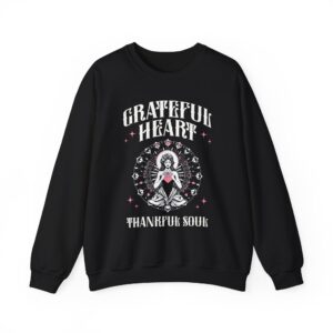 Grateful Heart, yoga,  Crewneck Sweatshirt — Thankful Soul Graphic