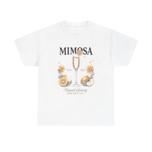 Mimosa Brunch Tee — Champagne Glass & Donut Floral Graphic T-Shirt
