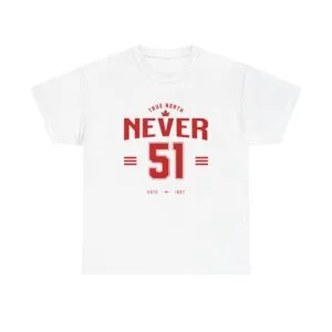 Never 51 T-Shirt — Retro Athletic 'True North' Graphic Tee
