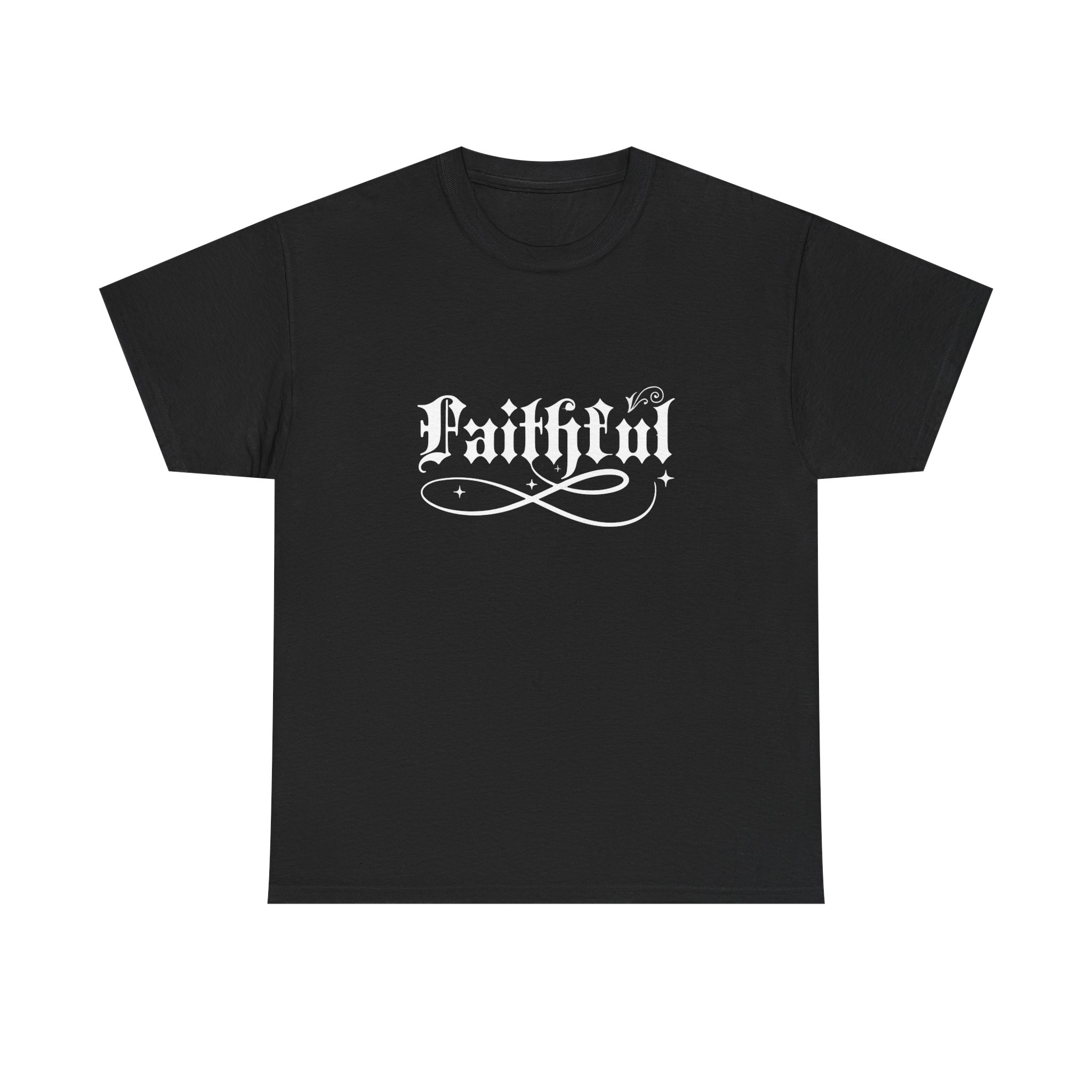 Faithful Gothic Tee — Faithful Script Black Graphic T-Shirt
