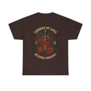Bleeding Romance Tee — 'Thorns of Love' Rose & Dagger Graphic Shirt