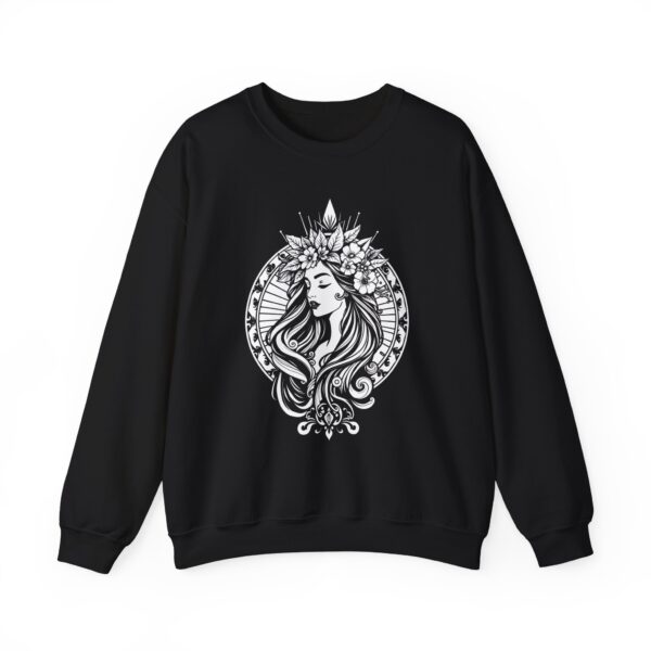 Crewneck Sweatshirt — Mystic Floral Goddess Graphic