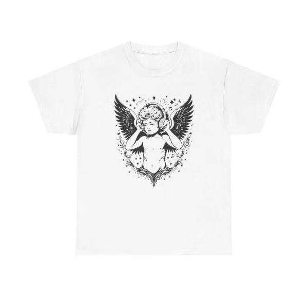Angel Cherub Graphic Tee — Vintage Winged Cherub Illustration T-Shirt