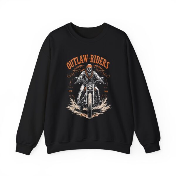 Outlaw Riders Skull Motorcycle Sweatshirt — Biker Crewneck