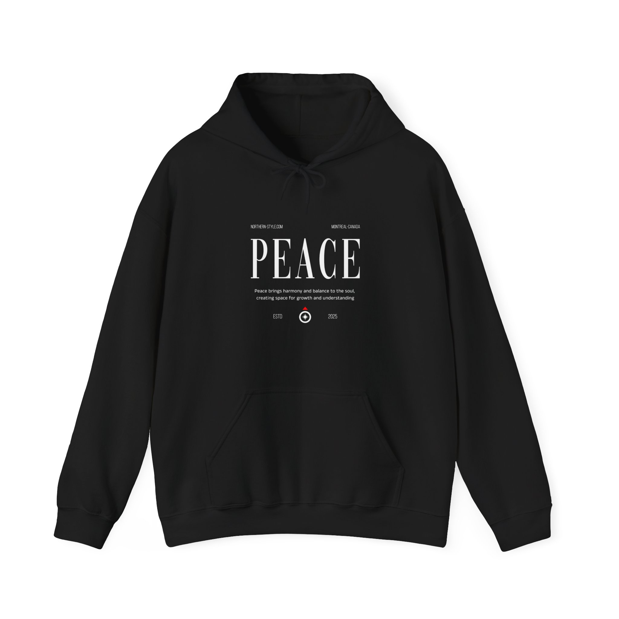 Peace Minimalist Hoodie — ‘PEACE’ Typography Sweatshirt