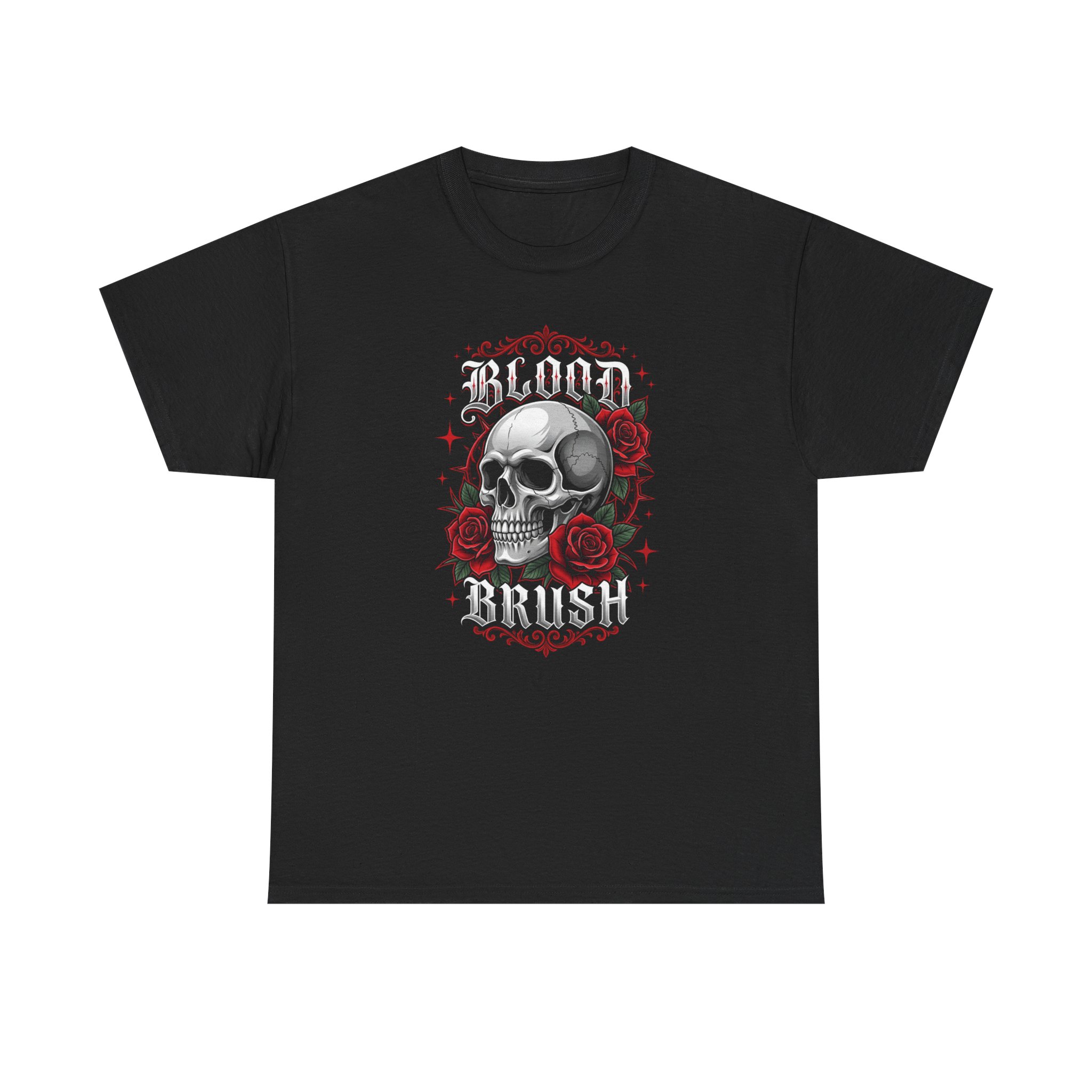 Skull & Roses 'Blood Brush' Graphic Tee
