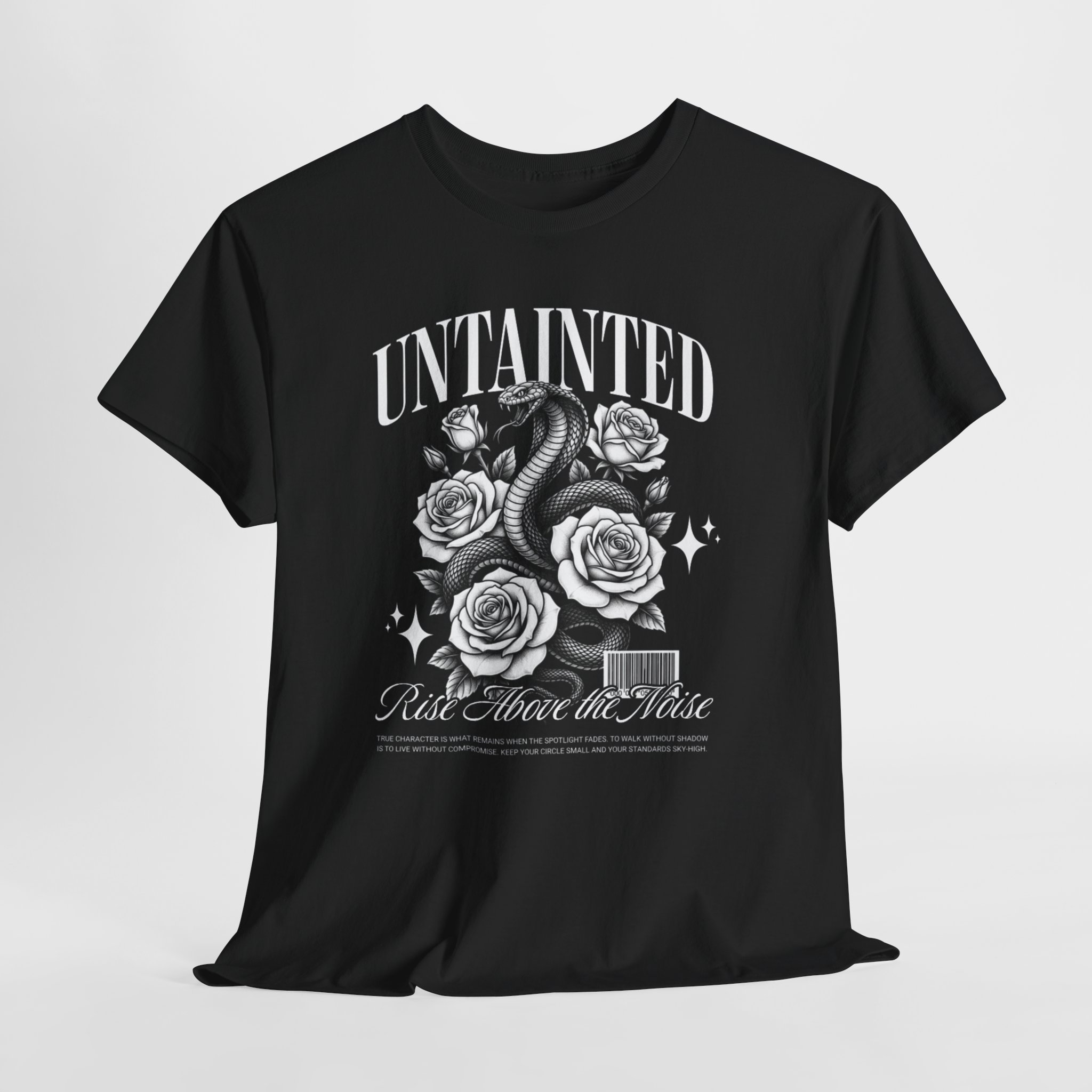 Untainted Snake & Roses Graphic Tee — "Rise Above the Noise" Gothic Vintage T‑Shirt - Image 6