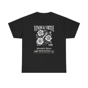 Venom & Virtue Snake Tee — Gothic Rose Graphic T-Shirt