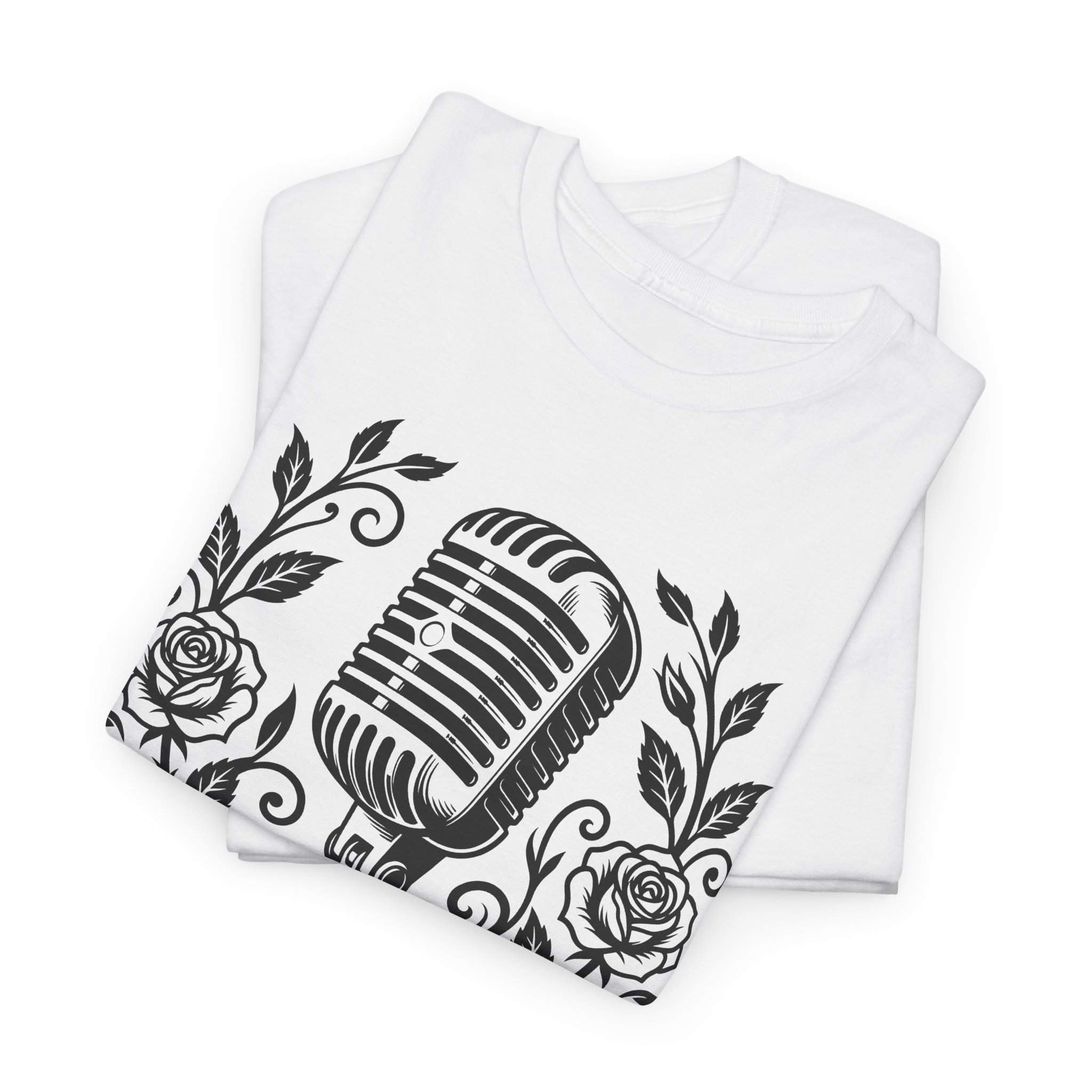 Vintage Microphone & Roses T‑Shirt — Retro Singer Tee - Image 5
