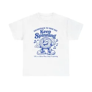Keep Spinning T-Shirt — Retro Disco Record Graphic Tee