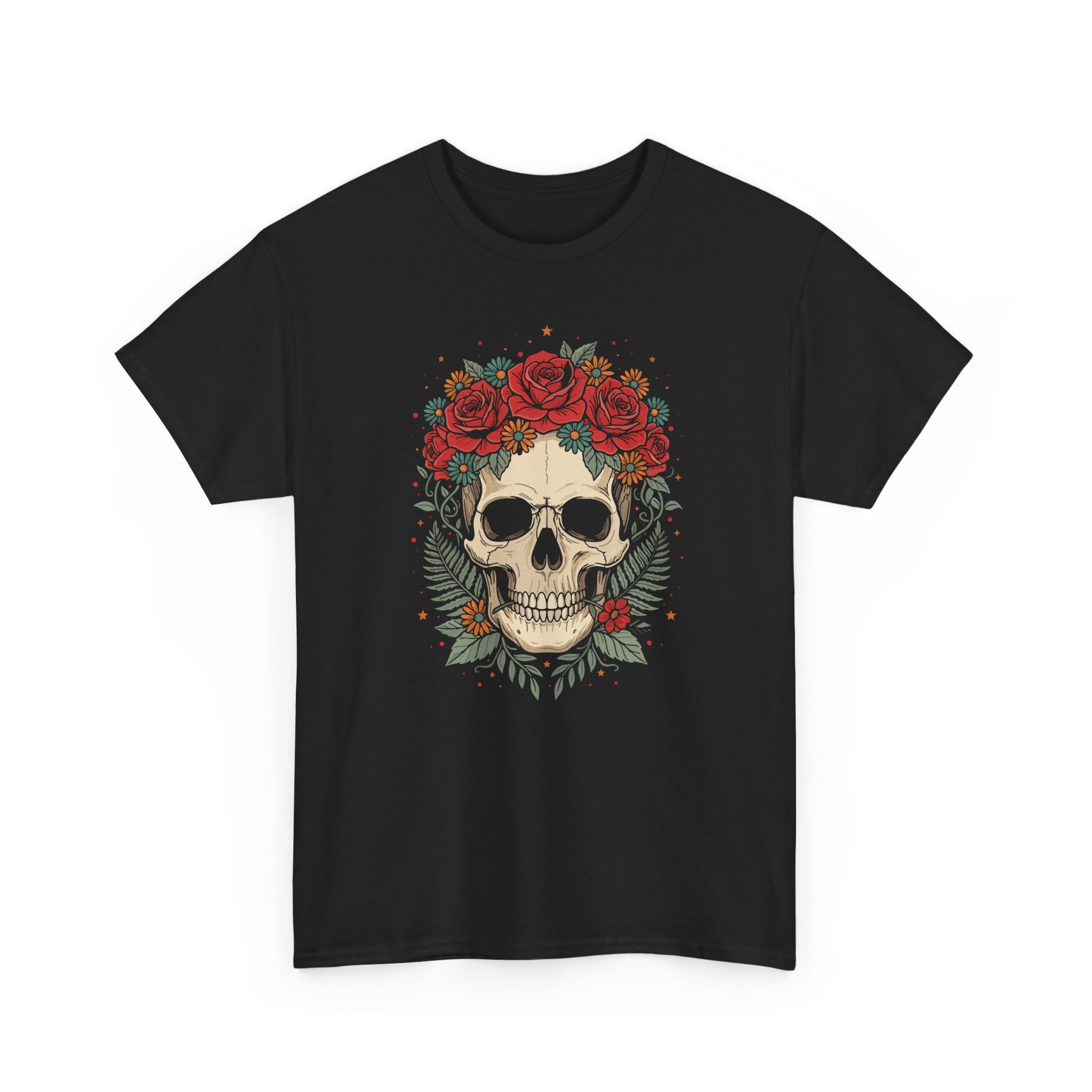Skull with Rose Crown T-Shirt - Image 3