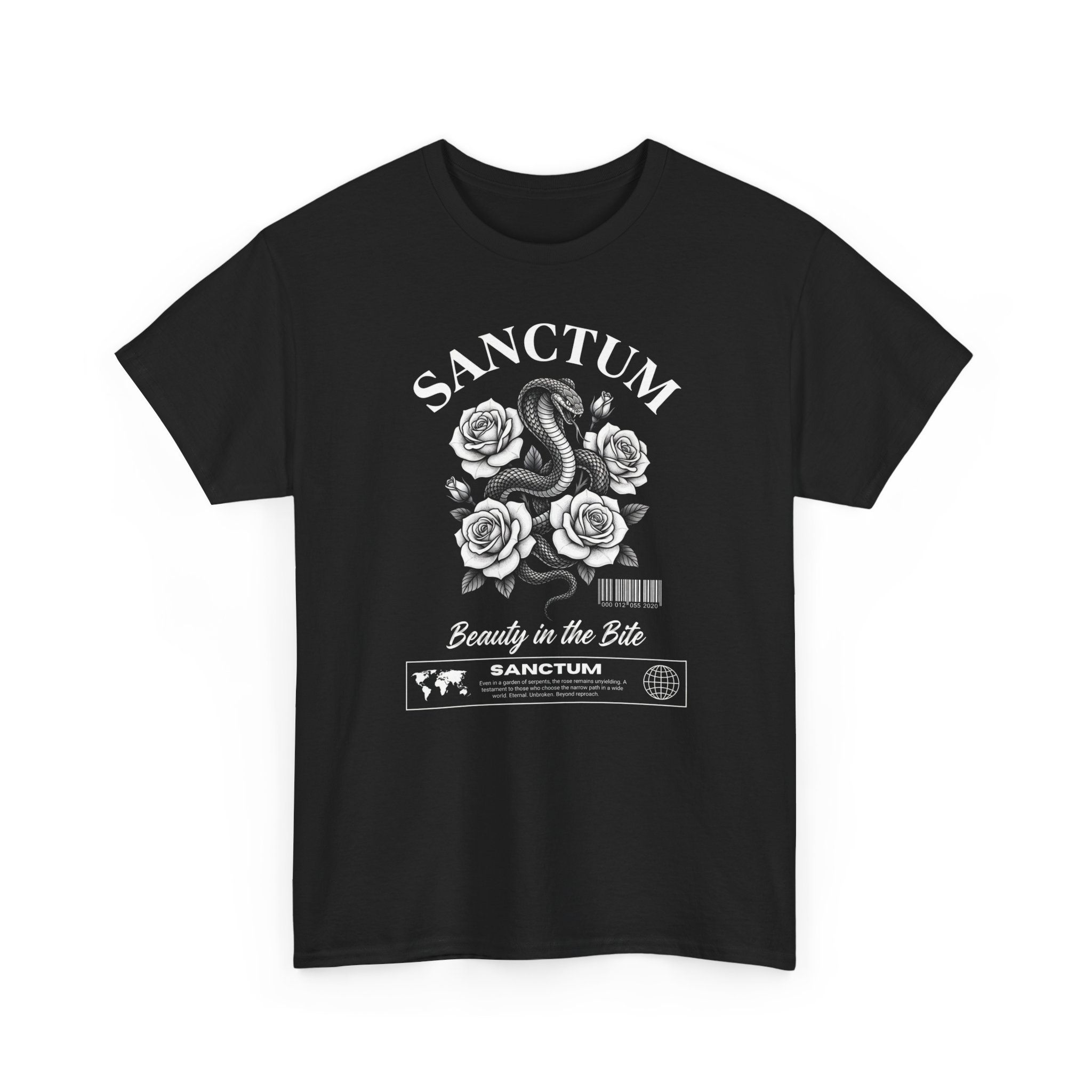 Sanctum 'Beauty in the Bite' Rose & Snake T-Shirt - Image 3