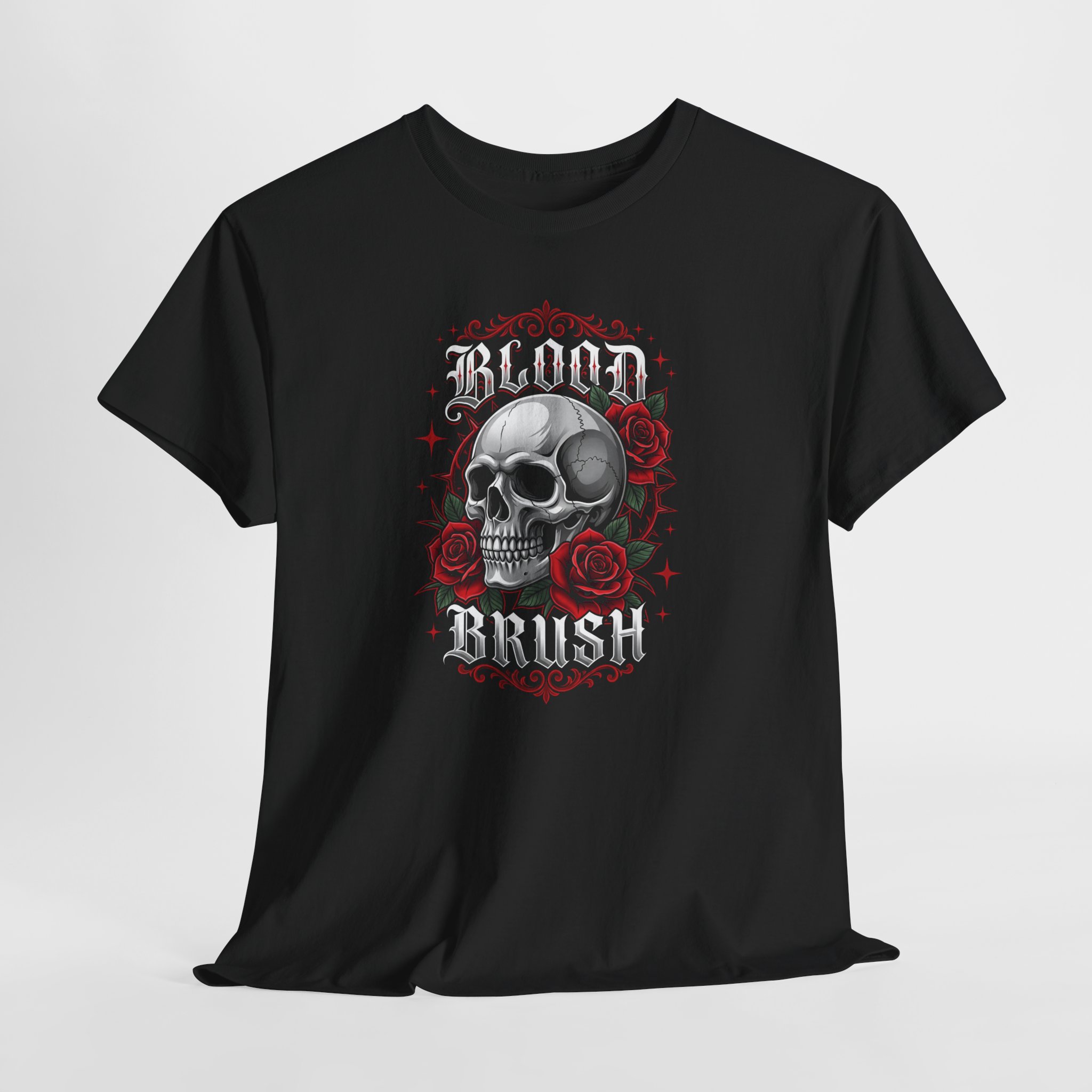 Skull & Roses 'Blood Brush' Graphic Tee - Image 6