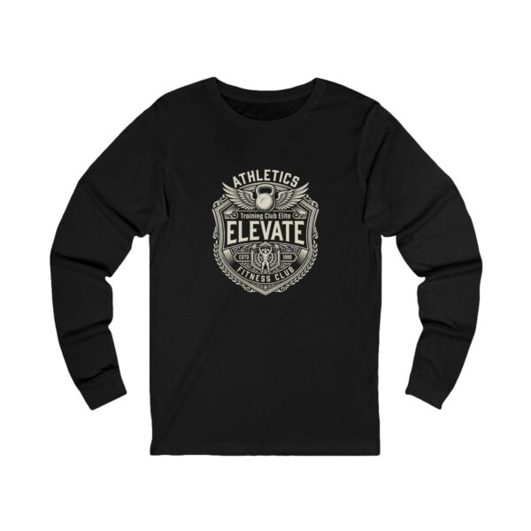 Elevate Athletics Long Sleeve Tee — Vintage Shield Fitness Graphic
