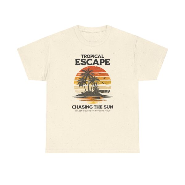 Tropical Escape 'Chasing the Sun' Tee — Vintage Palm Island Sunset Shirt