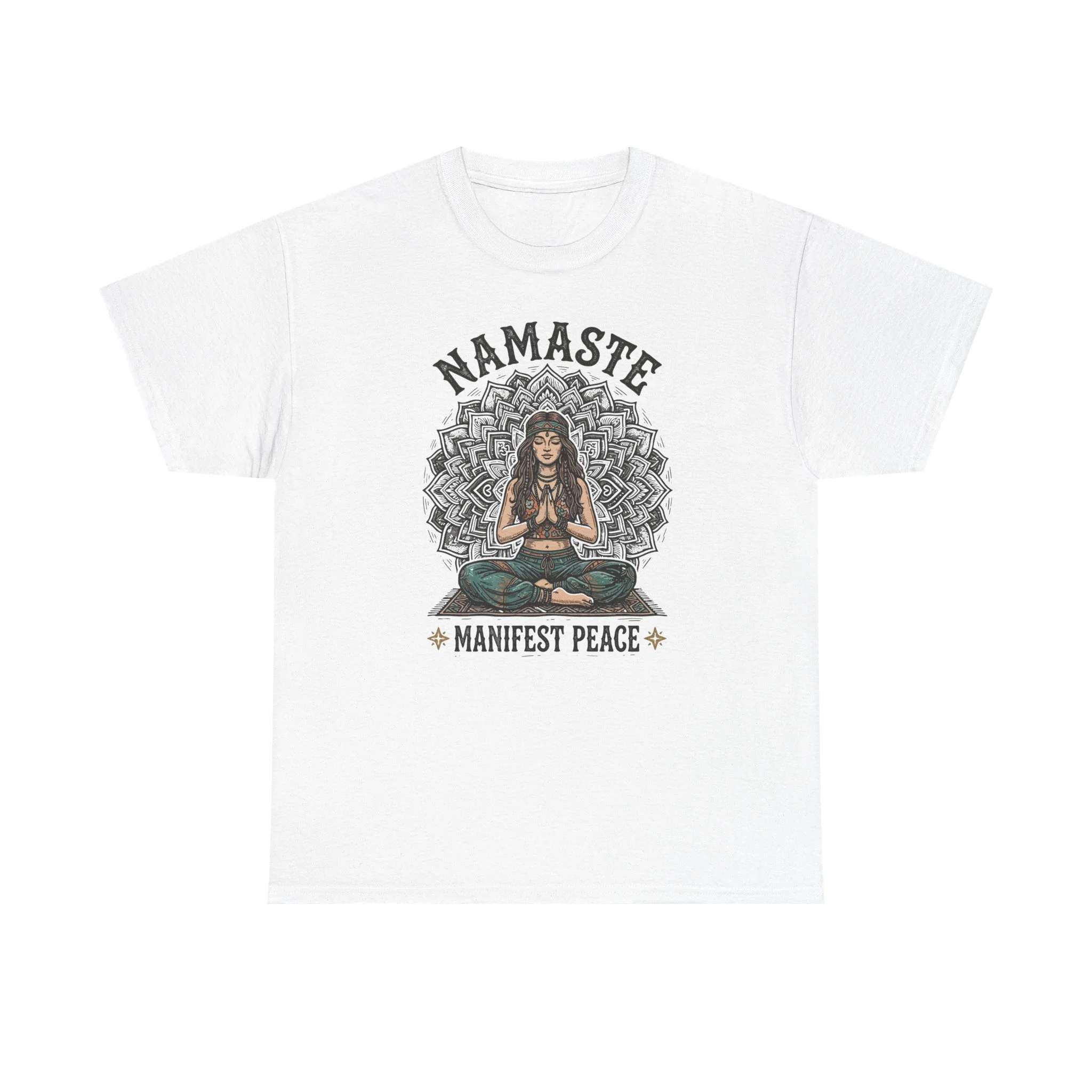 Namaste Manifest Peace T-Shirt — Yoga Meditation Graphic Tee