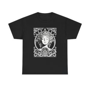 Art Nouveau Goddess T-Shirt — Vintage Floral Medusa Design