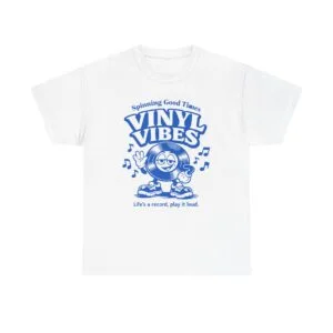 Vinyl Vibes T-Shirt — Retro Record Cartoon Tee ("Spinning Good Times")