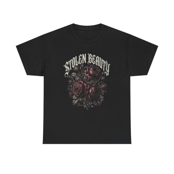 Stolen Beauty Floral Graphic Tee — Dark Vintage Rose Band Shirt