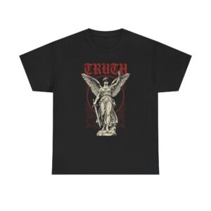 Truth Angel Graphic Tee — Gothic Statue Vintage Rock T-Shirt