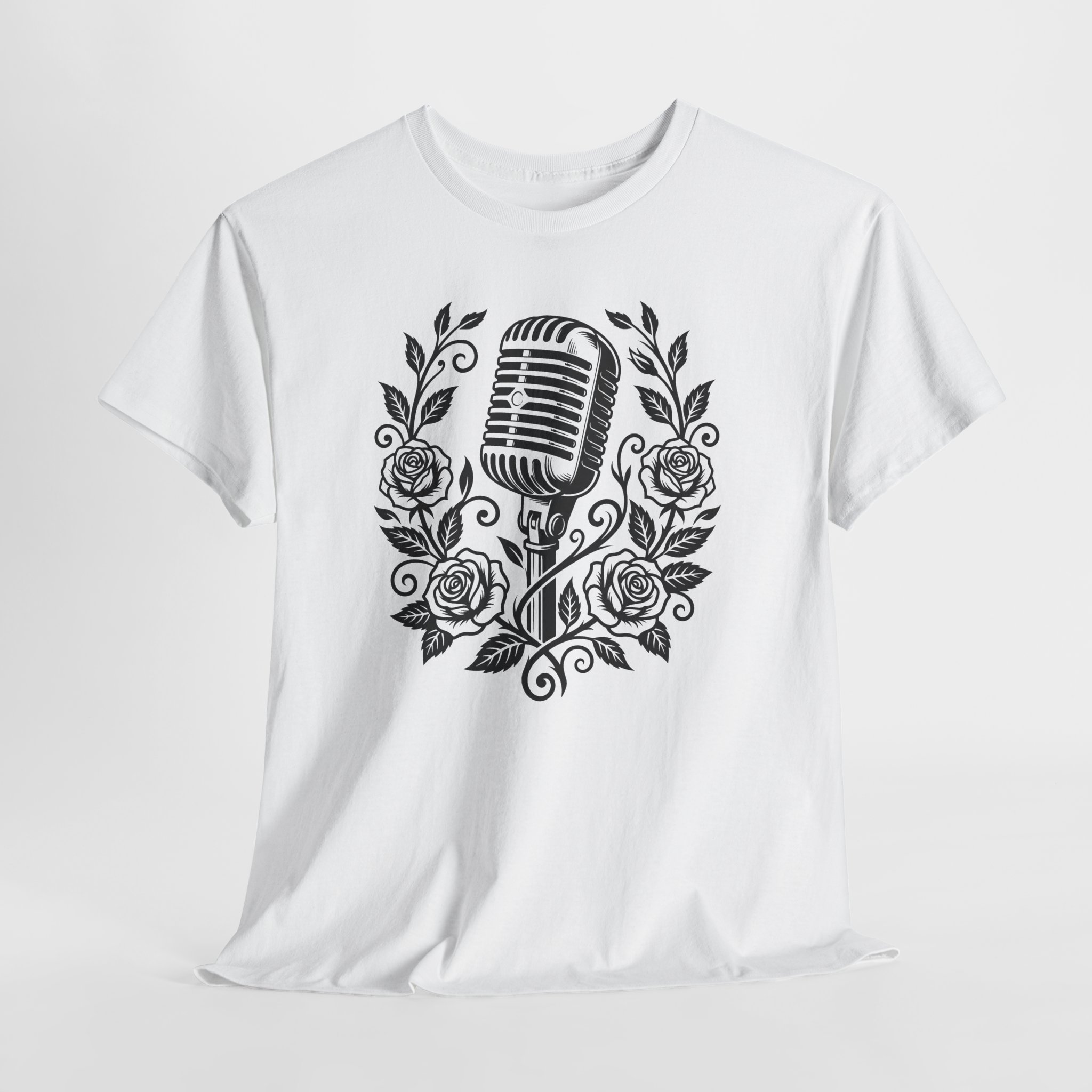 Vintage Microphone & Roses T‑Shirt — Retro Singer Tee - Image 6