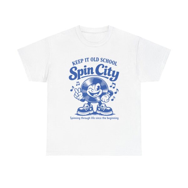 Spin City Retro Cartoon Tee — "Keep It Old School" Vintage DJ T-Shirt