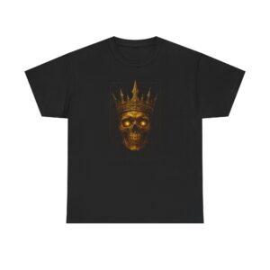 Gold Skull King T-Shirt — Gothic Crowned Skull Graphic Tee