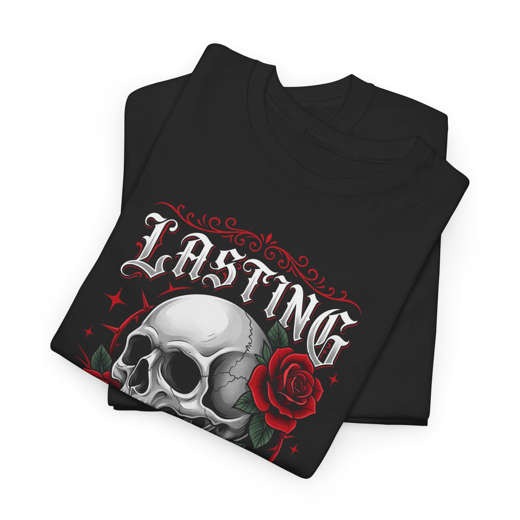 Lasting Legacy Skull Tee — Gothic Rose Skull T-Shirt - Image 5