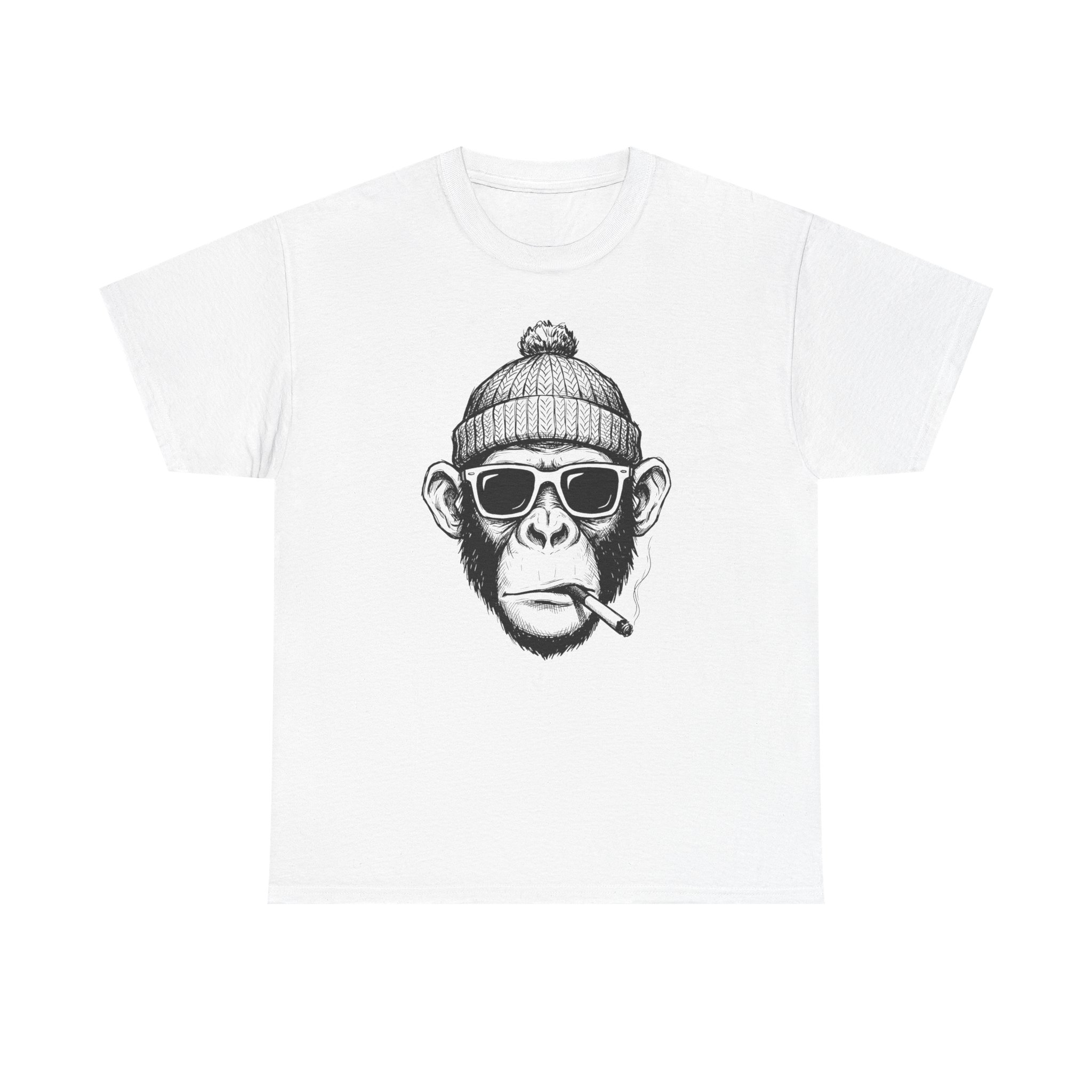 Graphic Tee — Beanie Monkey Smoking Design