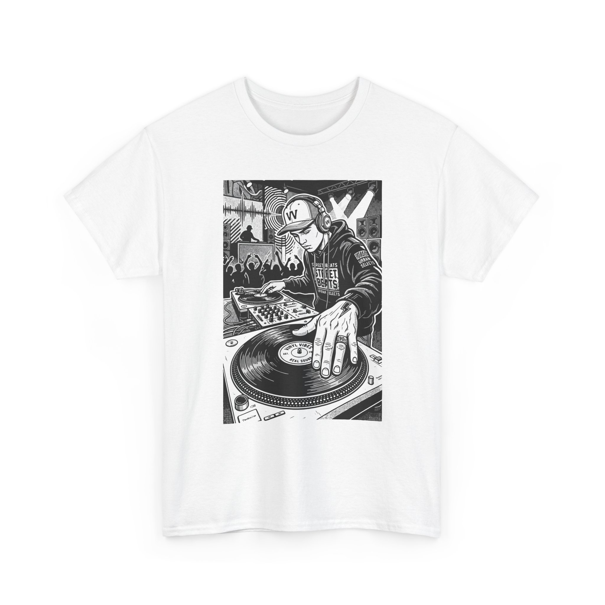 DJ Turntable Graphic Tee — Retro Vinyl Music T-Shirt - Image 3