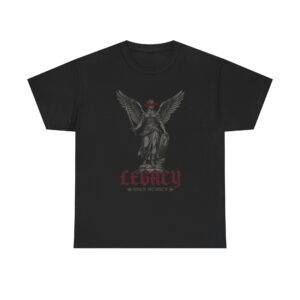 Gothic Angel Graphic Tee — "Legacy" Red Lettering