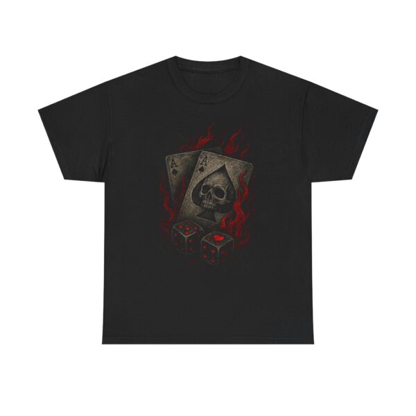 Skull & Dice Tee — Dark Gothic Playing Cards Graphic Shirt