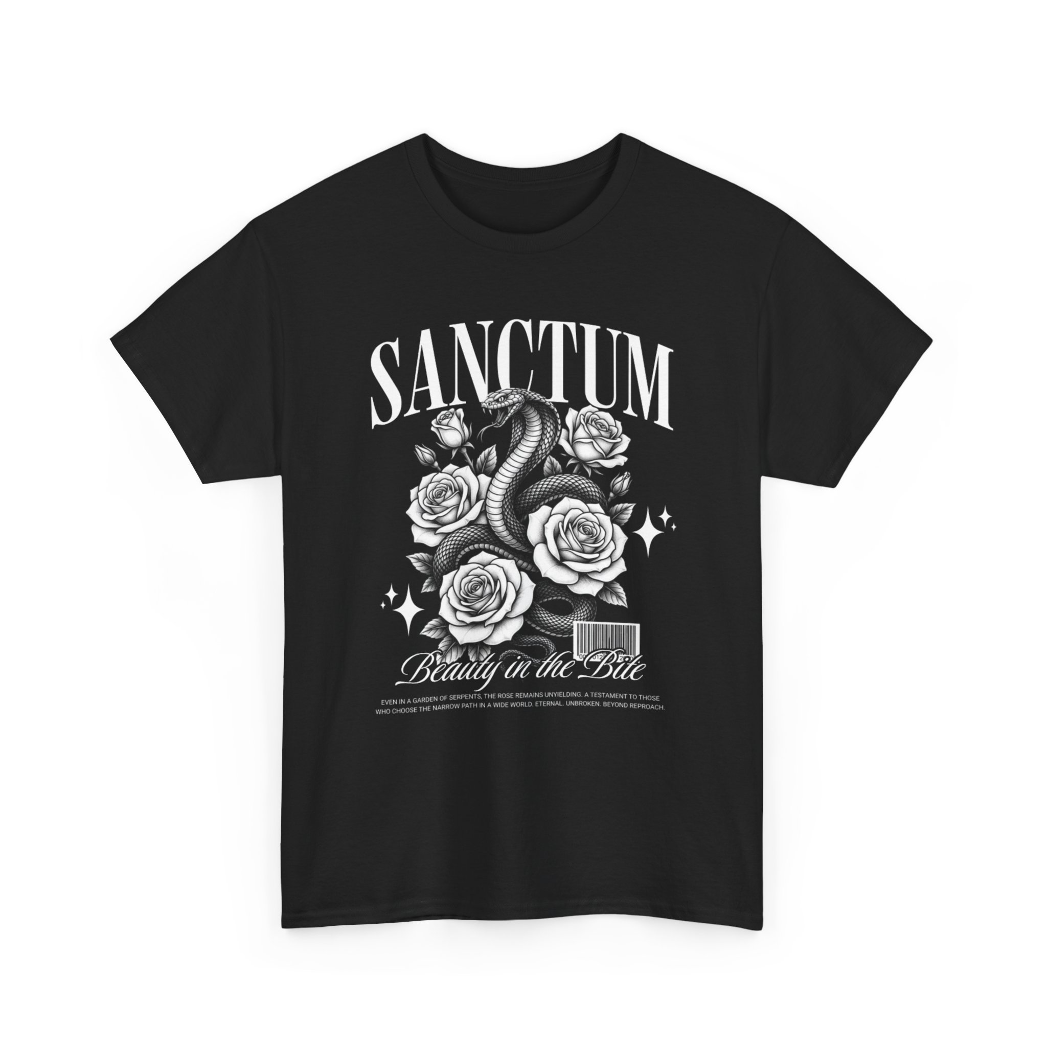 Sanctum Snake & Roses T-Shirt — "Beauty in the Bite" Gothic Graphic Tee - Image 3