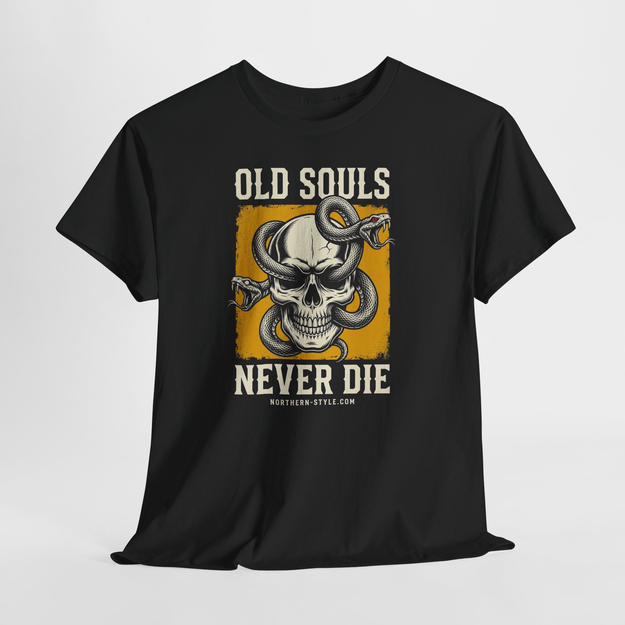 Old Souls Never Die Skull Tee — Vintage Snake Skull Graphic T-Shirt - Image 6