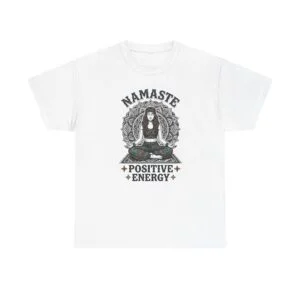 Namaste Positive Energy Tee — Yoga Meditation Graphic T-Shirt