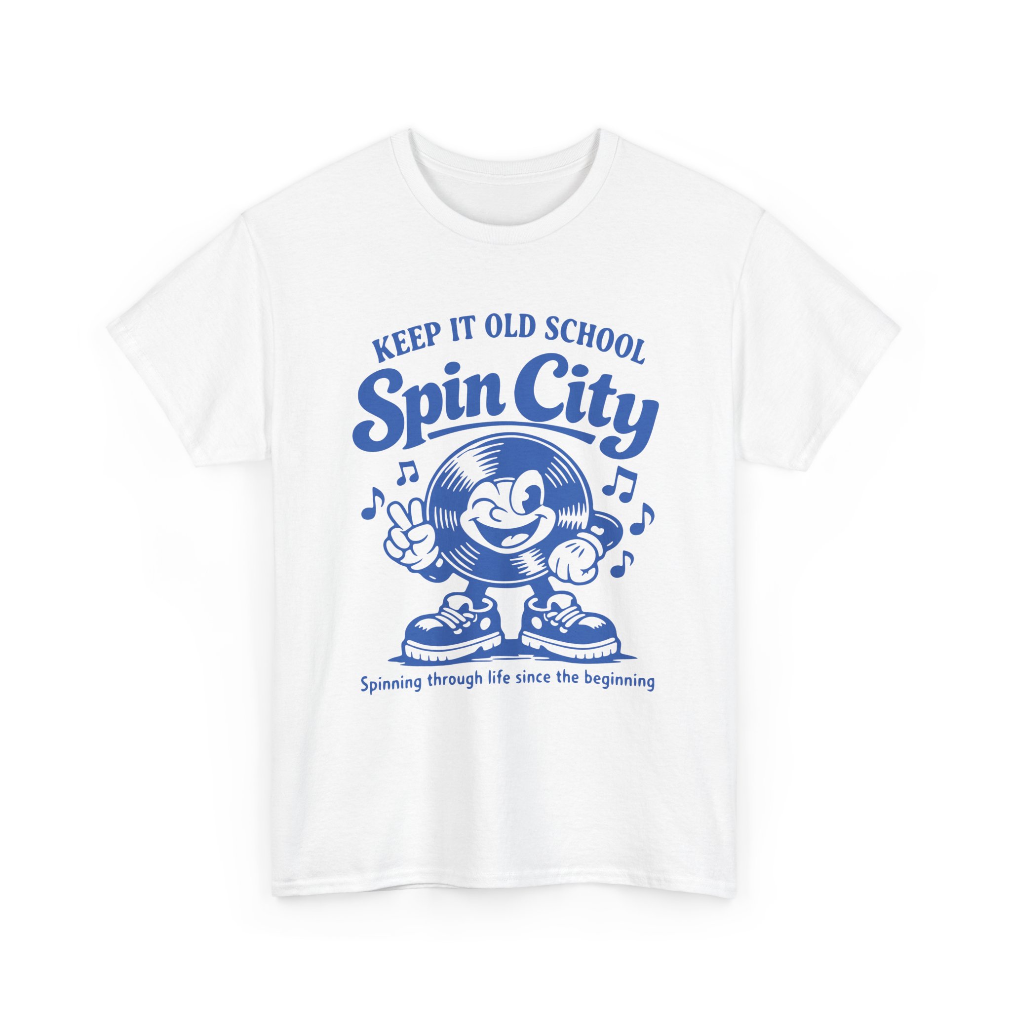 Spin City Retro Cartoon Tee — "Keep It Old School" Vintage DJ T-Shirt - Image 3
