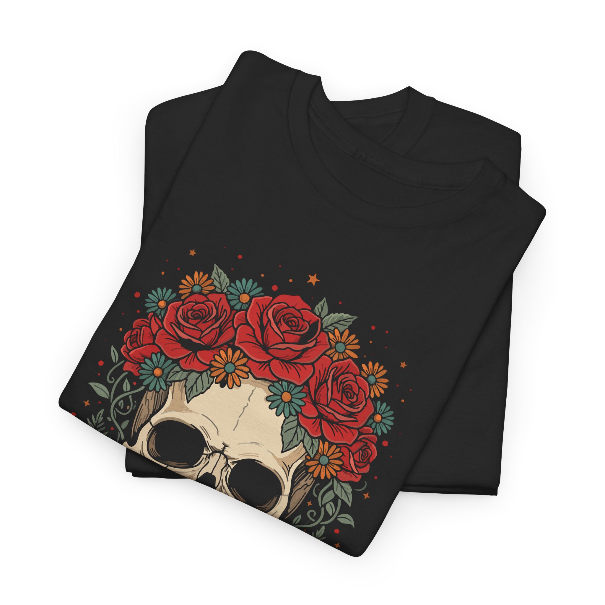 Skull with Rose Crown T-Shirt - Image 5